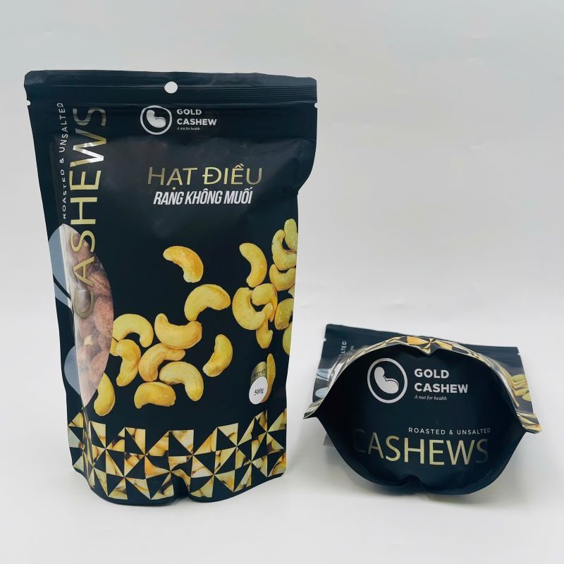 Hạt Điều Vỏ Lụa Rang Tự Nhiên Nguyên Vị Không Muối Hàng Xuất Khẩu Túi Zip 500gr