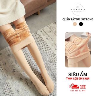 Quần tất nữ lót lông giữ nhiệt LAYANA màu da đen siêu dày dặn đẹp mùa đông siêu ấm QT03_LAYANA STORE