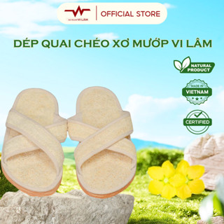 Dép Xơ Mướp Vi Lâm quai chéo unisex Trong Nhà Và Văn Phòng giúp Mát Xa Lòng Bàn Chân, Thấm Hút Mồ Hôi Chân