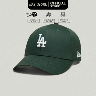 Mũ lưỡi trai thời trang LA xanh lá logo thêu chữ trắng nón kết form cứng lòng sâu cho cả nam và nữ
