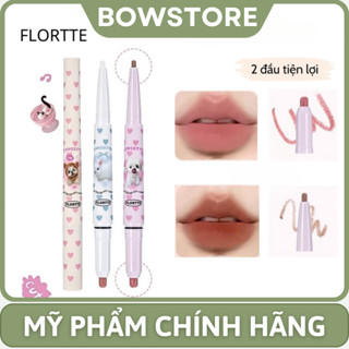 Flortte Chì Kẻ Viền Môi Flortte 2 Đầu Highlight 3D Che Thâm Môi Hack Môi Tạo Hiệu Ứng Môi Overlip Làm Đầy Môi BOWSTORE