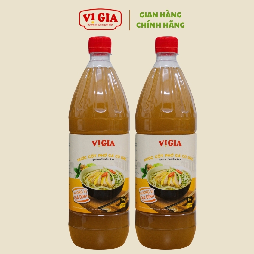 Nước Cốt Phở Gà Vị Gia 1kg, an toàn - thơm ngon - chuẩn vị, bí quyết nấu ăn cho mọi gia đình Việt.