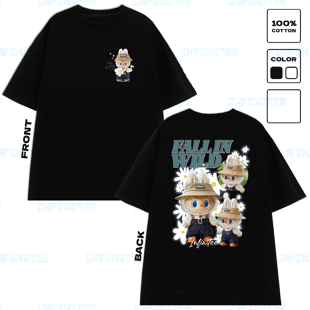 Áo thun INFINITEE Fni24049 Thun 100% Cotton - form rộng Unisex.