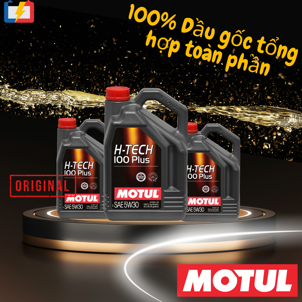 DẦU NHỚT Ô TÔ TỔNG HỢP 100% MOTUL H-Tech 100 plus 5W30  4L dùng cho  xe MÁY XĂNG Honda, Toyota......