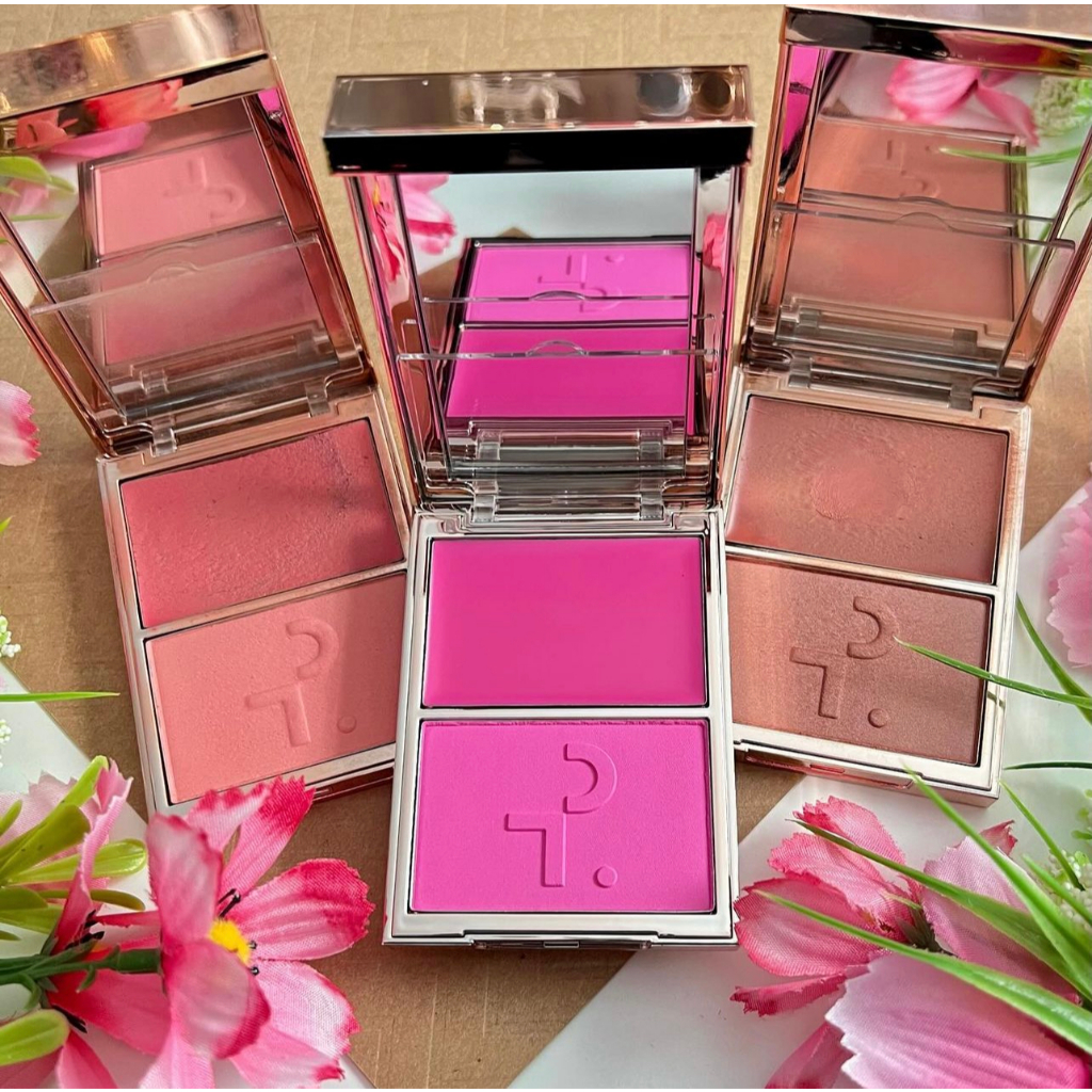 Bảng má Patrick TA Double Take Crème & Powder Blush 2 ô kem và phấn 10g