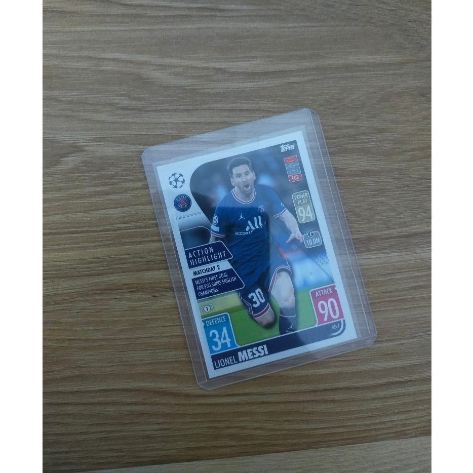 Thẻ Bóng Đá Topps Match Attax 21/22 Messi - Lionel Messi - Paris Saint Germain - PSG - AH First Goal