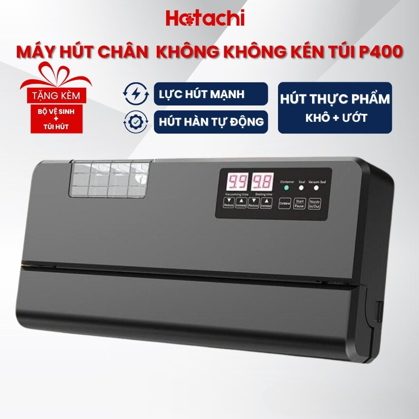 Máy Hút Chân Không Thực Phẩm P400 Không Kén Túi, Đường Hàn 40cm, Mối Hàn 8mm, Có Thổi Phồng - Bảo Hà