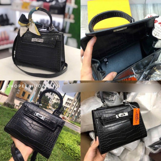 Túi Ke Lyy vân rắn dáng cao size 21(Không hộp)