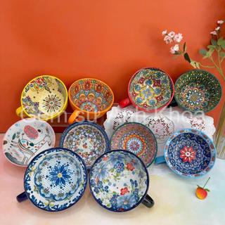 Cốc Uống Nước, 400ml cho bé Cốc Sứ Decor Chịu Nhiệt họa tiết Thổ cẩm cực Dễ Thương, tiện dụng
