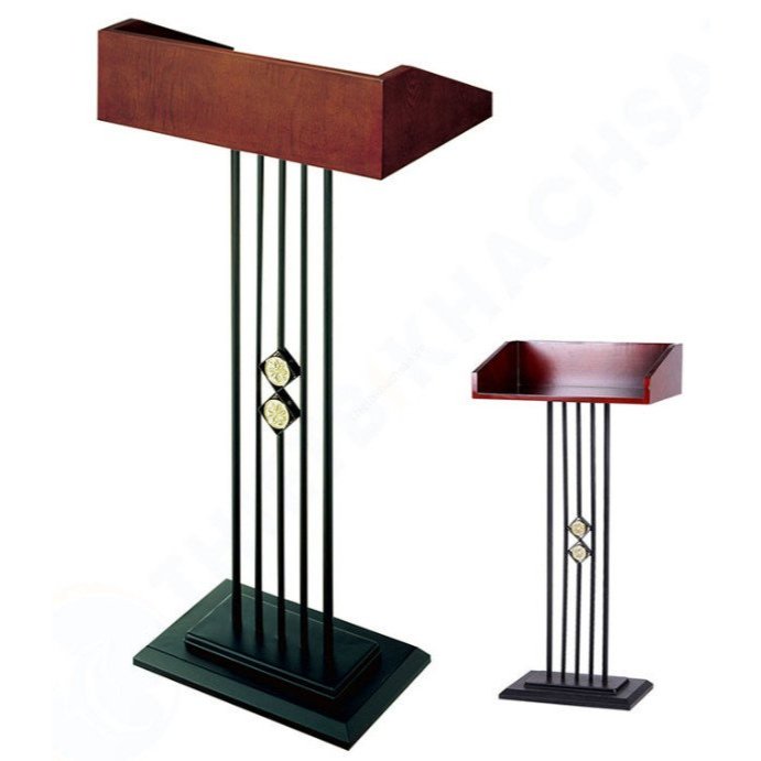 Bục phát biểu đỏ kiểu Mỹ thép phun sơn sử dụng tại trường học