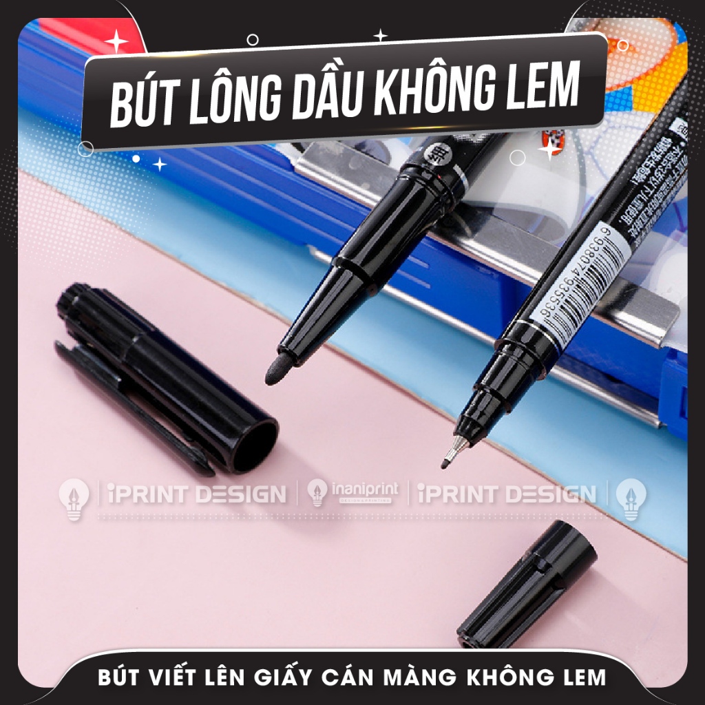 Bút Lông Dầu Không Lem - Viết Lông Dầu - Bút Marker Kim 2 Đầu Mực