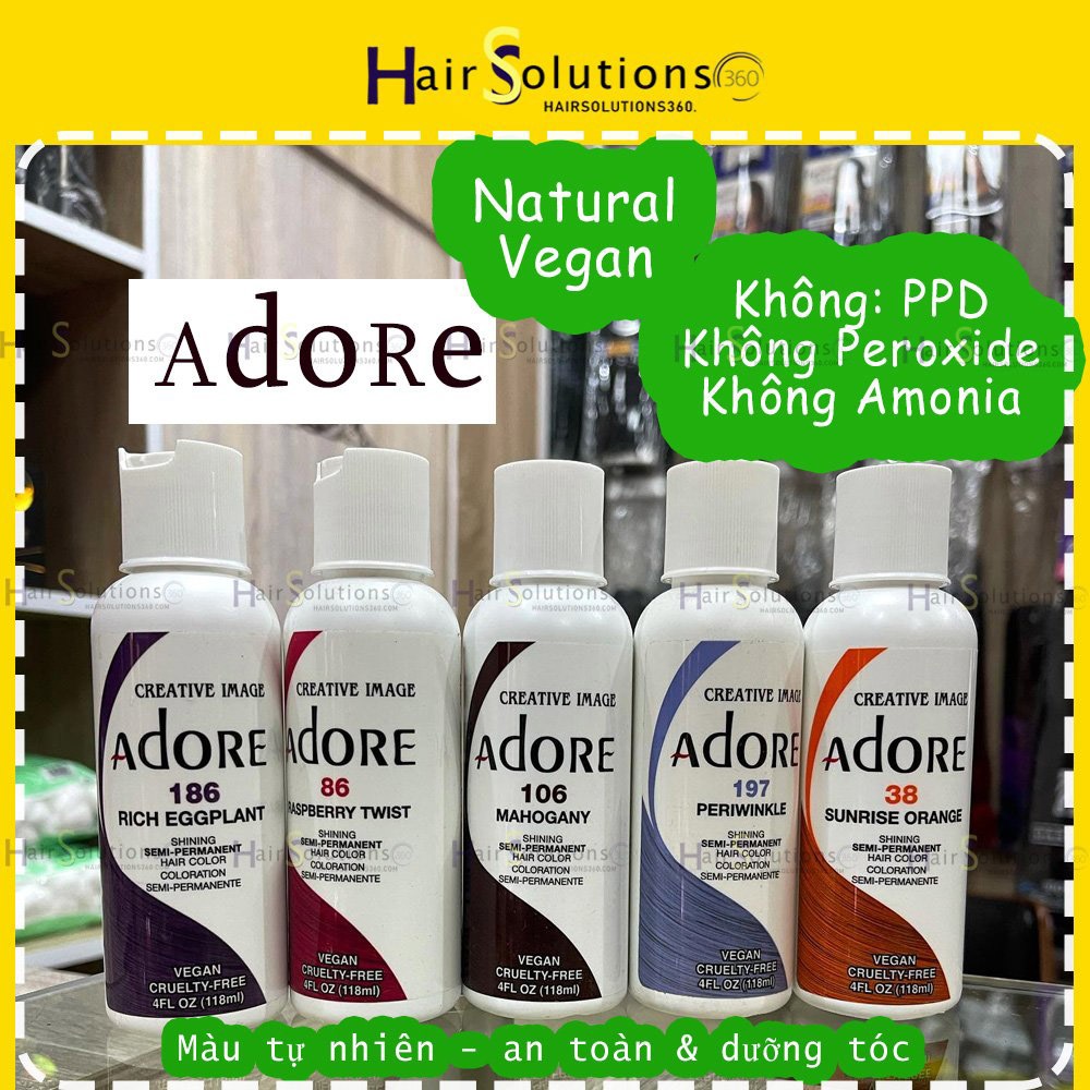 Thuốc nhuộm tóc tạm thời Adore arctic fox dạng semi crazy color- HairSolutions360 lariche directions