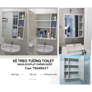   Freeship hcm  Tủ kệ treo toilet nhà tắm nhựa cứng cao cấp ,chống nước chống mối mọt có gương soi cứng cáp giá xưởng 