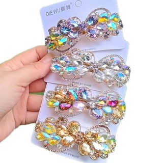 [Cao cấp] Kẹp tóc đá pha lê lấp lánh kiểu bấm đuôi size 8 cm cho nữ