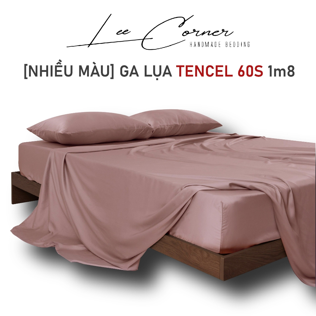 Ga giường Lụa Tencel 1m8x2m LEE CORNER cao cấp, drap bo chun trải nệm 1m8 x 2m,ra bọc đệm mát lạnh (