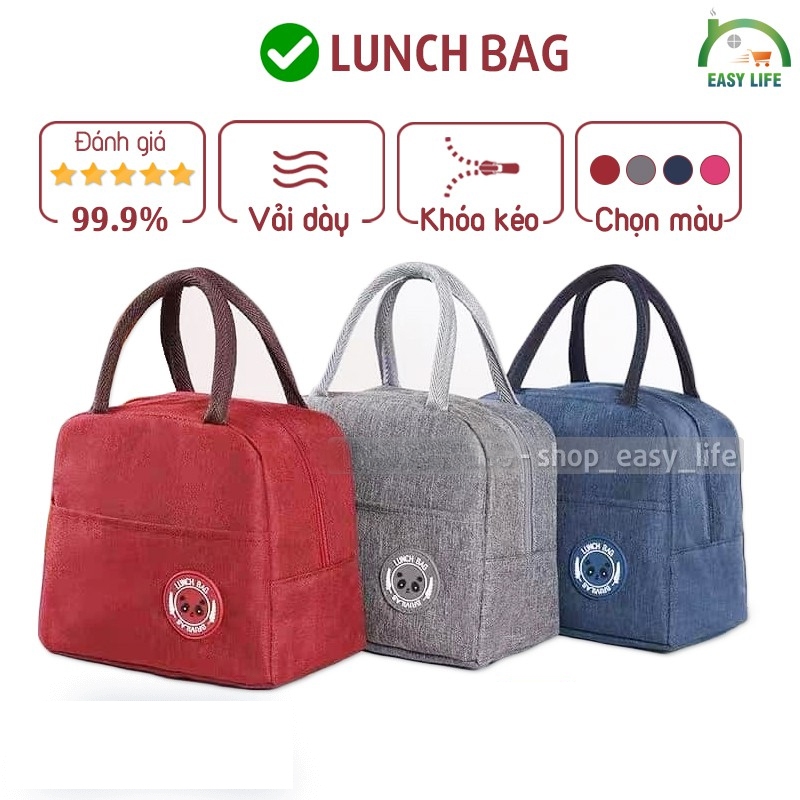Túi đựng hộp cơm giữ nhiệt, có khóa kéo, 3 lớp chống shock tốt Thermal LUNCHBAG