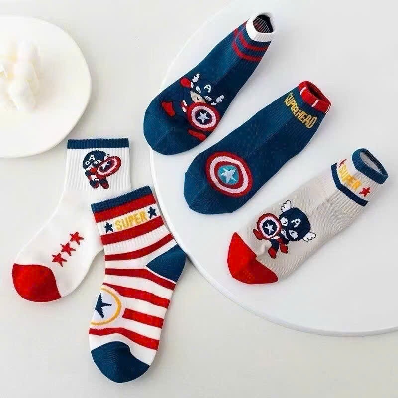 Set 10 Đôi Tất Siêu Nhân Cho Bé ( Màu Đỏ )