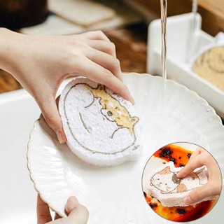 Miếng rửa chén bọt biển nén hình con thú dễ thương, nở to khi thả vào nước, rửa siêu thích