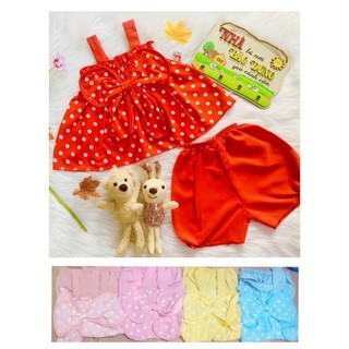 Bộ lụa Cánh Tiên Phối Nơ Bé (6-18kg) ( giao màu ngẫu nhiên)