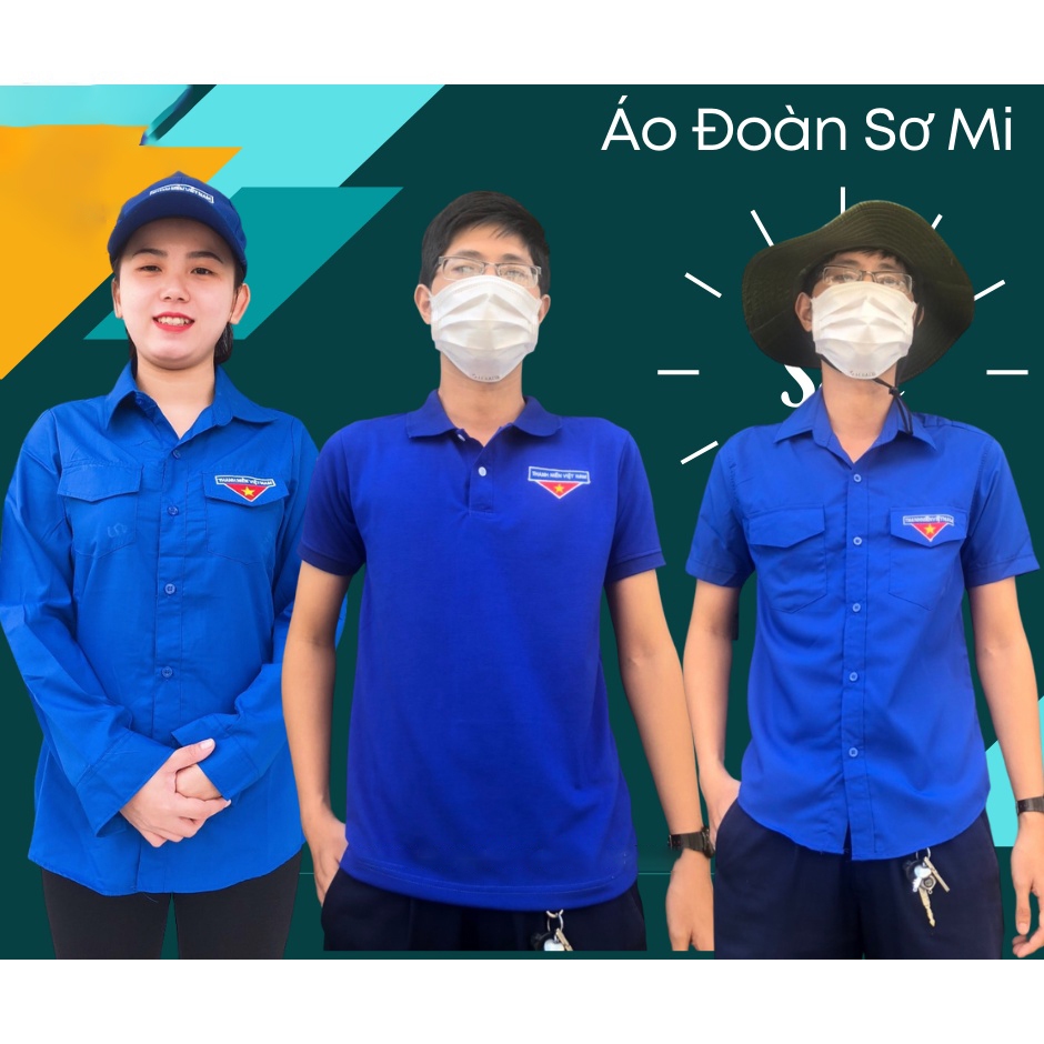   BIG SIZE 80-125Kg -Áo Đoàn Viên Đồng Phục Thanh Niên Việt Nam-Áo Đoàn Thanh Niên Nam,Nữ Logo Thêu-Hình Thật 