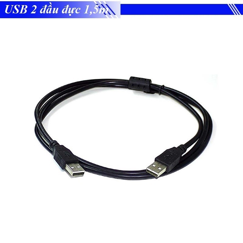 Cáp USB 2 đầu đực 1,5m