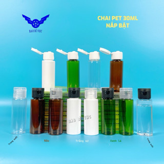 (COMBO 50) Chai Nhựa Pet 30ml Nắp Bật Chiết Mỹ Phẩm, Nước Tẩy Trang