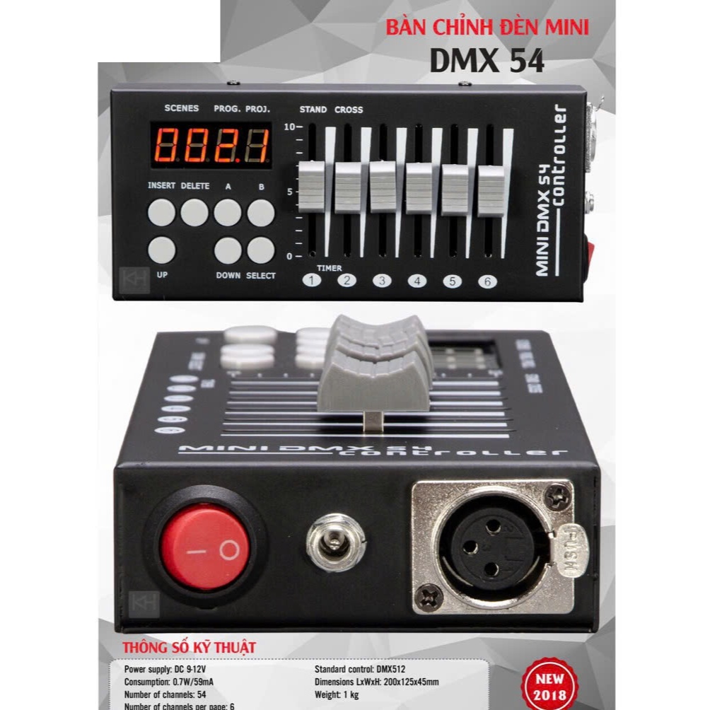 [HÀNG MỚI]Bàn chỉnh đèn mini DMX 54