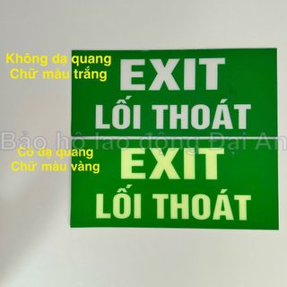 Bảng dạ quang chỉ dẫn thoát hiểm exit dán tường