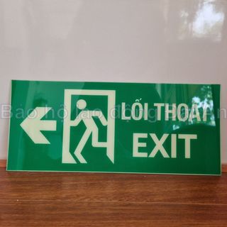 Bảng dạ quang chỉ dẫn thoát hiểm exit dán tường