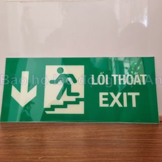 Bảng dạ quang chỉ dẫn thoát hiểm exit dán tường