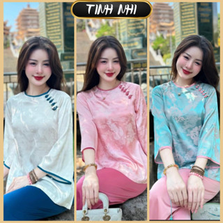  Đồ lam đi chùa gấm long phụng khuy tết TINH NHI mềm mại thoải mái PP104 