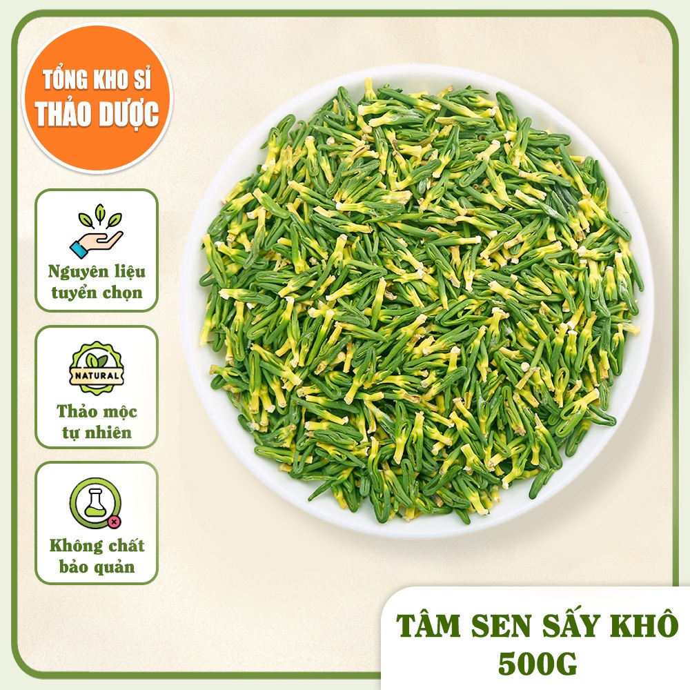 Tâm sen sấy khô 500g, tim sen, trà tâm sẽ đã sao thơm, sạch, không lẫn tạp chất