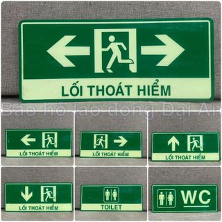 Bảng chỉ dẫn thoát hiểm exit dạ quang 15 x 35cm (có sẵn keo sau)
