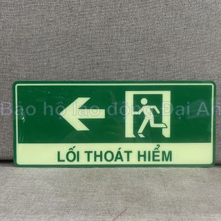 Bảng chỉ dẫn thoát hiểm exit dạ quang 15 x 35cm (có sẵn keo sau)