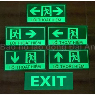 Bảng chỉ dẫn thoát hiểm exit dạ quang 15 x 35cm (có sẵn keo sau)
