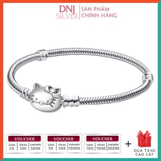 Vòng tay bạc 925 cao cấp - Mẫu Vòng chốt HelloKitty, có thể mix thêm hạt charm vào vòng theo ý thích