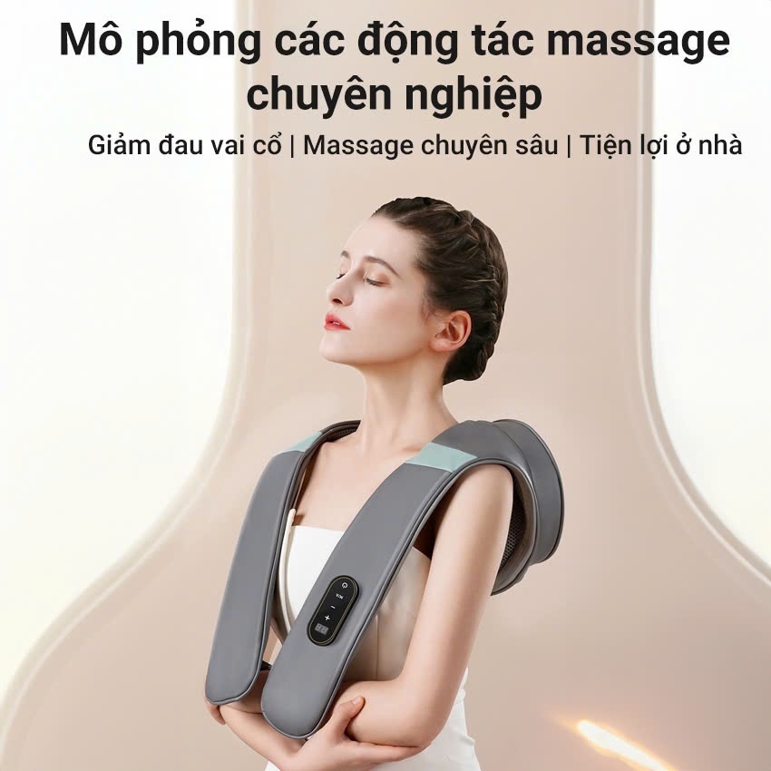 Máy Đấm Lưng Massage Cổ Vai Gáy 6 Máy Đấm Beame BR-P6, Mô Phỏng Bàn Tay Người Kèm Nhiệt, Giúp Thư Giãn
