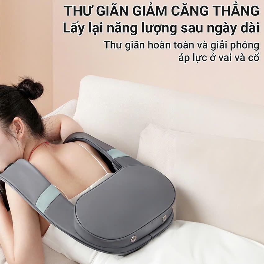 Máy Đấm Lưng Massage Cổ Vai Gáy 6 Máy Đấm Beame BR-P6, Mô Phỏng Bàn Tay Người Kèm Nhiệt, Giúp Thư Giãn