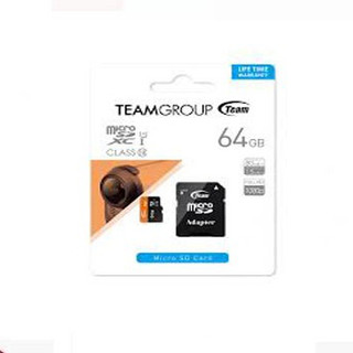 Thẻ nhớ micro sdxc team 64gb 500x 80mb/s 10 uhs-i kèm adapter - hàng chính hãng