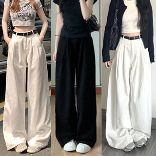 Quần kaki XẾP LY ống rộng nam nữ lưng cao Nửa Cạp chun phong cách Hàn Quốc trẻ trung, quần kaki xếp ly ống rộng MIAA