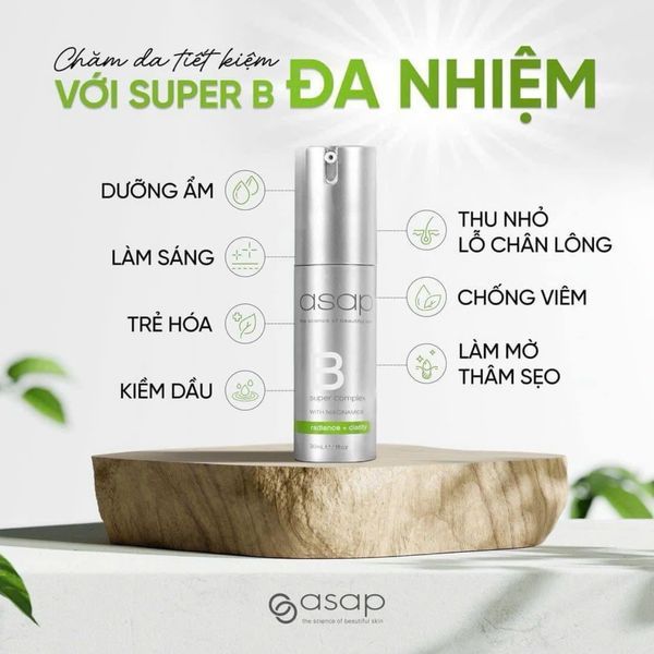 [hàng công ty]Serum Asap Super B Complex 13% Niacinamide phục hồi, giảm thâm, chống lão hóa 30ml