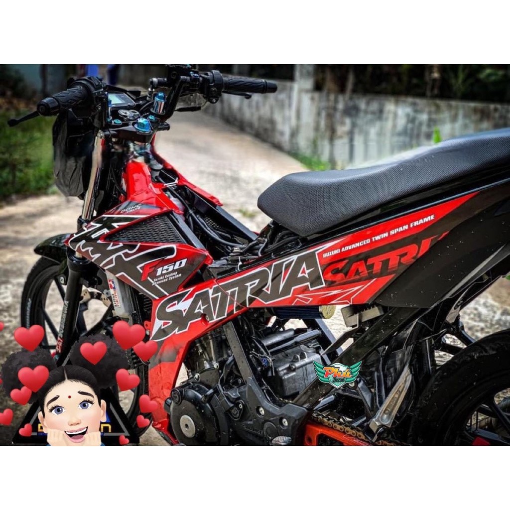 Tem Rời Satria đỏ đen Hayabusa (F)