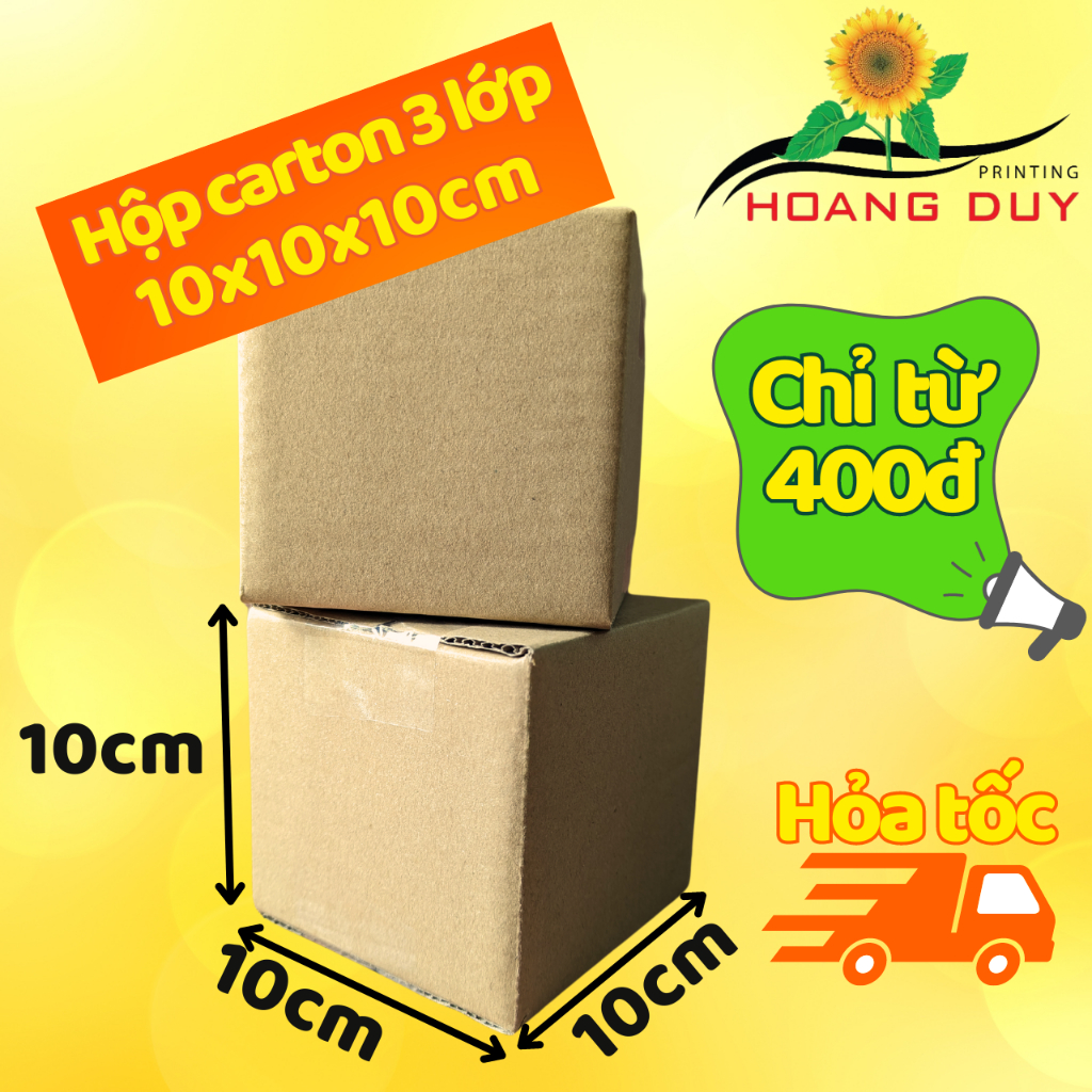 Combo 100 Hộp Carton Đóng Hàng 10x10x10