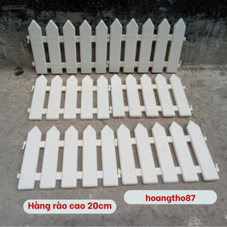 Hàng rào nhựa lắp ghép trắng cao cấp trang trí cây thông noel, vườn hoa cây cảnh cao 20 - 30cm dài 1.55m Ảnh Chụp Thật