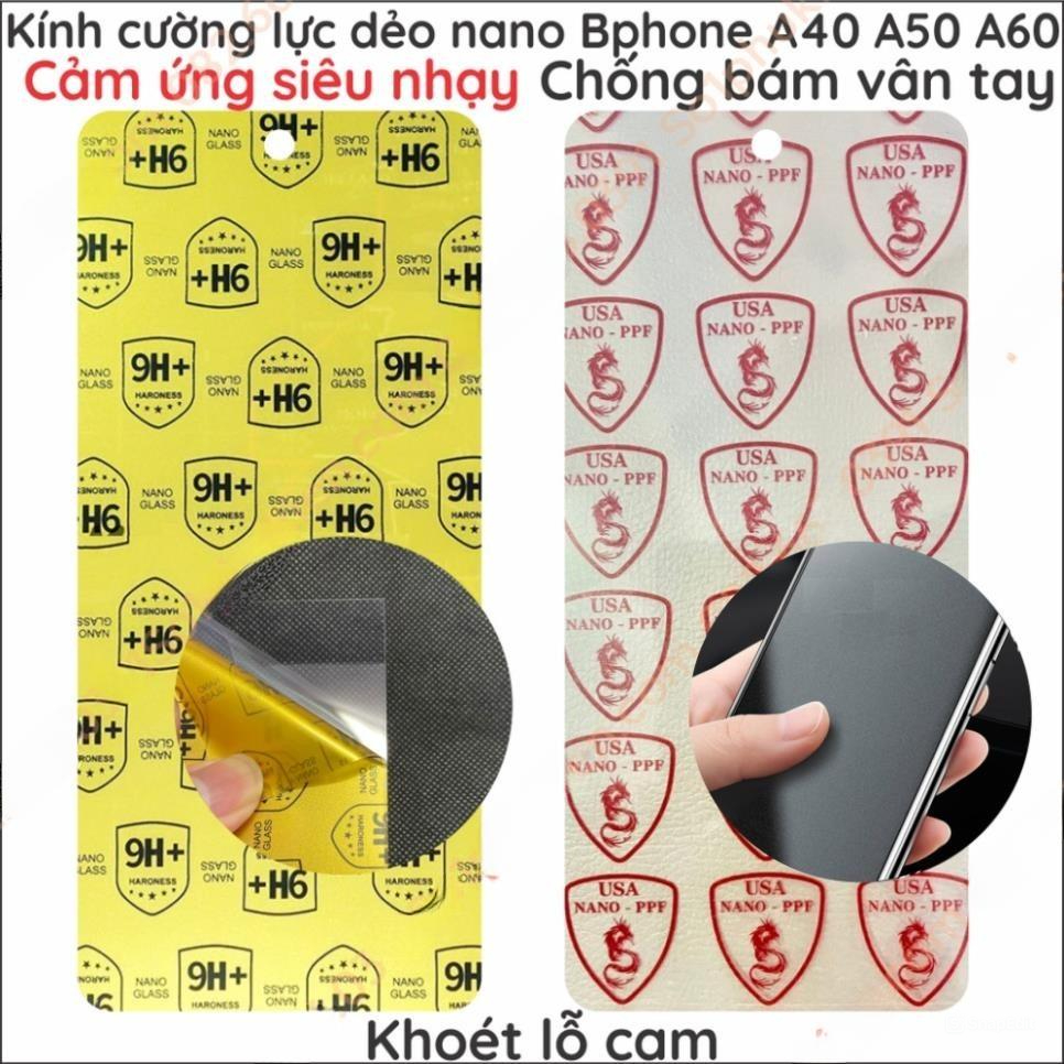 Dán cường lực màn hình Bphone a40 a50 a60 dẻo nano trong suốt, chống bể