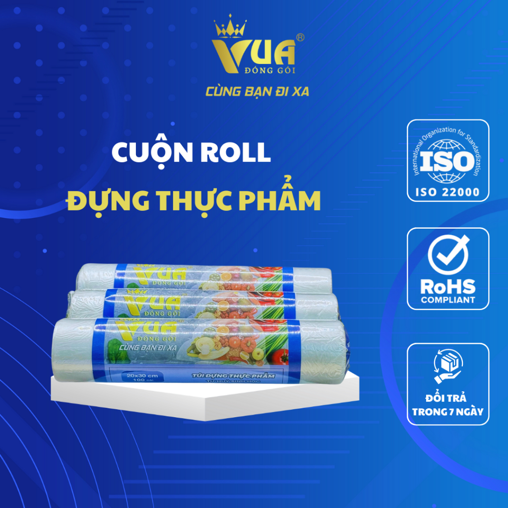 Cuộn Roll Đựng Thực Phẩm - Túi Tự Hủy Sinh Học An Toàn Cho Sức Khoẻ & Môi Trường - 100 túi