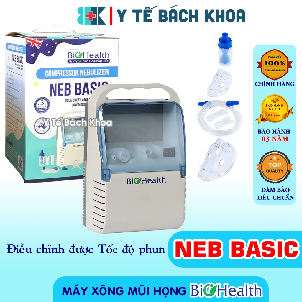 MÁY XÔNG MŨI HỌNG BIOHEALTH NEB BASIC BẢO HÀNH 03 NĂM CHÍNH HÃNG 01 ĐỔI 01