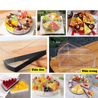 Set 20/10/5 hộp nhựa pet Mica tam giác đựng trái cây, panna cotta, bánh kem lạnh, tiramisu, mousse siêu sang LC48