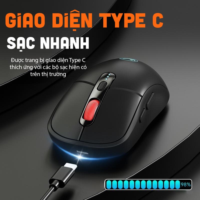 Chuột Gaming Atas F30 - Silent- 3 MODE Không dây Bluetooth - Pin sạc 500mah - Có app Marco | BigBuy360 - bigbuy360.vn