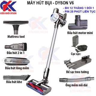 Máy hút bụi không dây Dyson V6 hàng Used, Có tùy chọn Đế chuyển đổi chân pin Makita